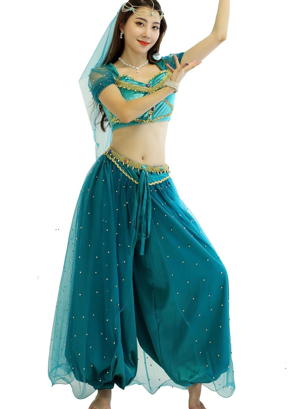 3277 Cosplay Costume Belly Dance Costume Belly dancing Top&Harm Pants &Head